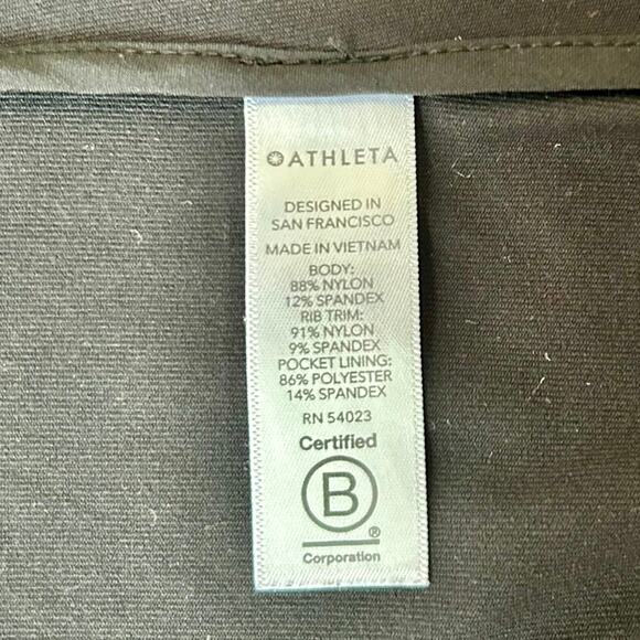 ATHLETA Circa Track Jacket Black w White Striped Sleeve Wmn Sz Small Streetwear - Picture 10 of 12